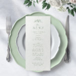 Sage Green Monogram Wedding Menükarte<br><div class="desc">Erhöhen Sie Ihren Empfang mit unserer Sage Green Monogram Wedding Menu Card. Diese Karte mit einem einfachen und raffinierten Design mit Monogramm und Wildblumen verleiht Ihrem Tisch eine Touch zeitloser Schönheit. Lassen Sie Ihre Gäste mit dieser eleganten Ergänzung durch ein unvergessliches kulinarisches Erlebnis führen.</div>