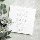 Sage Green Monogram Wedding Save the Date Card