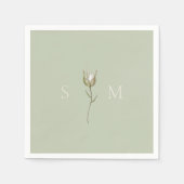Sage Green Monogram Wedding Serviette (Vorderseite)