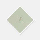 Sage Green Monogram Wedding Serviette (Ecke)
