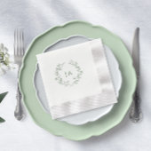 Sage Green Monogram Wedding Serviette
