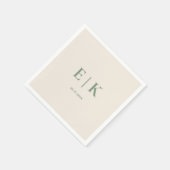 Sage Green Monogram Wedding Serviette (Ecke)