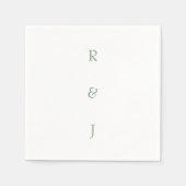 Sage Green Monogramm Anfangsbuchstaben Benutzerdef Serviette (Vorderseite)