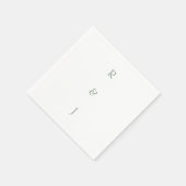 Sage Green Monogramm Anfangsbuchstaben Benutzerdef Serviette (Ecke)
