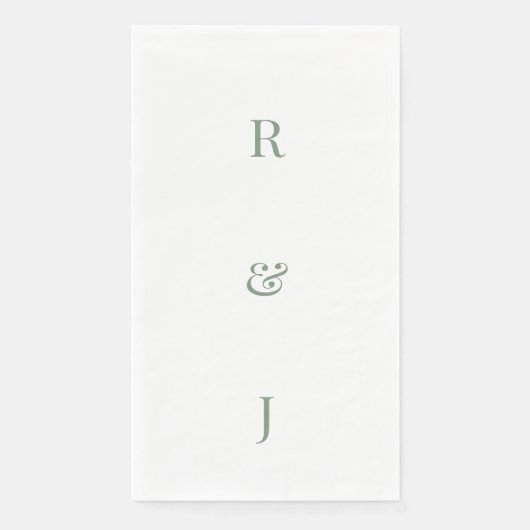 Sage Green Monogramm Anfangsbuchstaben Verlobung H Serviette (Vorderseite)