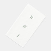 Sage Green Monogramm Anfangsbuchstaben Verlobung H Serviette (Ecke)