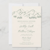 Sage Green Mountain Pine Probe Dinner Einladung (Vorderseite)