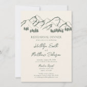 Sage Green Mountain Pine Probe Dinner Einladung (Vorderseite)