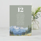 Sage Green Mountain Tischnummer Seating Chart (Stehend Vorderseite)