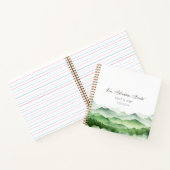 Sage Green Mountain Watercolor Wedding Gästebuch Notizblock (Innenseite)