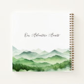 Sage Green Mountain Watercolor Wedding Gästebuch Notizblock (Rückseite)