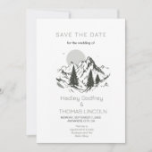 Sage Green Mountains Save the Date Einladung (Vorderseite)