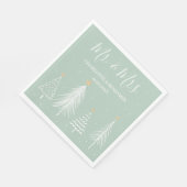 Sage Green Mr. und Mrs. Christmas Winter Serviette (Ecke)