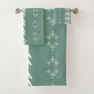 Sage Green Mud Cloth Badhandtuch Set