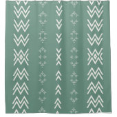 Sage Green Mud Cloth Duschvorhang (Vorderseite)