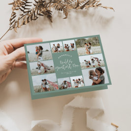 Sage green Multi Foto Mum typografie modern Karte
