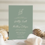Sage Green Muschel Beach Ocean Hochzeit in Urlaubs Einladung<br><div class="desc">Sage Green Muschel Modern Ivory Beach Ocean Hochzeit in Urlaubsort Einladungskarte. Feiern Sie Ihren besonderen Tag mit dieser eleganten und wunderschönen Einladungskarte für Ihre Hochzeit, um Ihren besondere Anlass zu verschönern. Alle Texte sind so vorbereitet, dass Sie sie einfach und schnell mit Ihren eigenen Details personalisieren können. Wenn Sie weitere...</div>