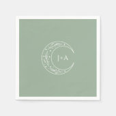 Sage Green Mystical Botanical Wedding Serviette (Vorderseite)