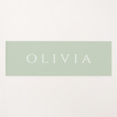 Sage Green name minimalistisch Aqua Yoga Mat Yogamatte (Vorderseite (Horizontal))