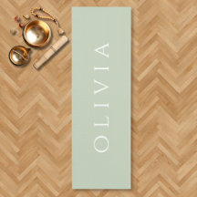 Sage Green name minimalistisch Aqua Yoga Mat