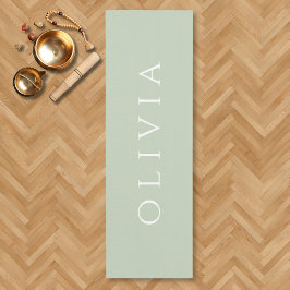 Sage Green name minimalistisch Aqua Yoga Mat Yogamatte