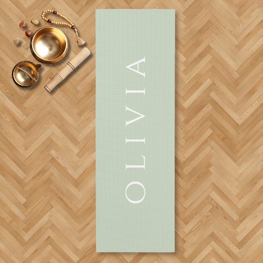 Sage Green name minimalistisch Aqua Yoga Mat Yogamatte