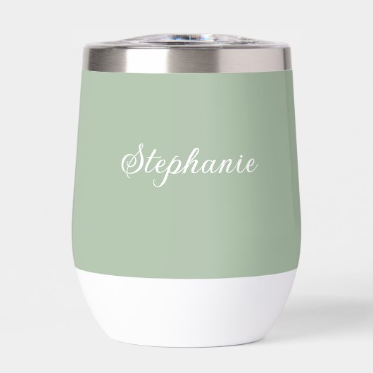 Sage Green Name Modern Elegante Monogram Boho (Vorderseite)