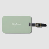 Sage Green Name Modern Elegante Monogram Boho Gepäckanhänger (Vorderseite (Horizontal))