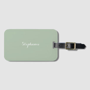 Sage Green Name Modern Elegante Monogram Boho Gepäckanhänger