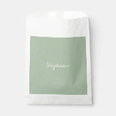 Sage Green Name Modern Elegante Monogram Boho Geschenktütchen (Vorderseite)