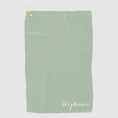 Sage Green Name Modern Elegante Monogram Boho Golfhandtuch (Vorderseite)