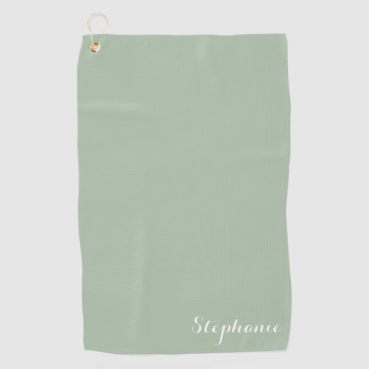Sage Green Name Modern Elegante Monogram Boho Golfhandtuch (Vorderseite)