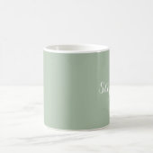 Sage Green Name Modern Elegante Monogram Boho Kaffeetasse (Mittel)