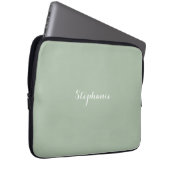 Sage Green Name Modern Elegante Monogram Boho Laptopschutzhülle (Vorne Rechts)