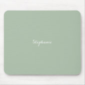 Sage Green Name Modern Elegante Monogram Boho Mousepad (Vorne)