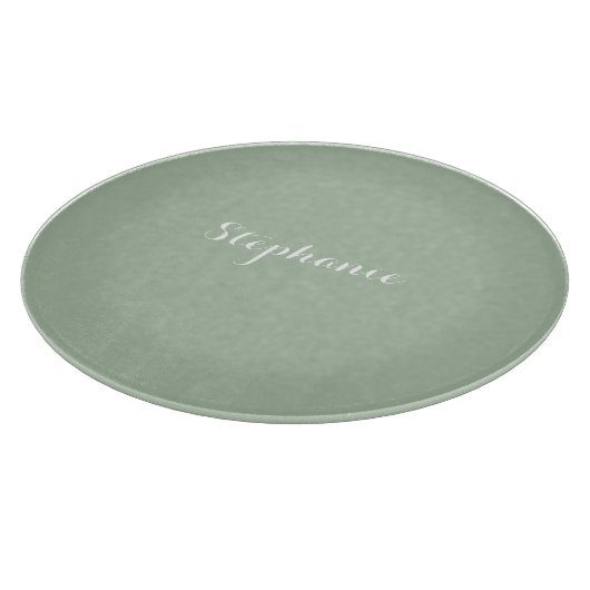 Sage Green Name Modern Elegante Monogram Boho Schneidebrett (Ecke)