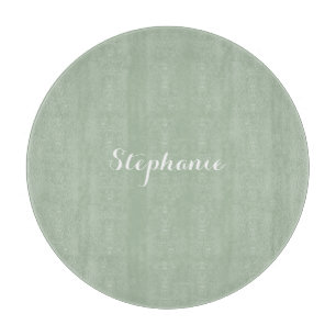 Sage Green Name Modern Elegante Monogram Boho Schneidebrett