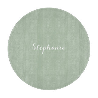 Sage Green Name Modern Elegante Monogram Boho Schneidebrett