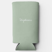 Sage Green Name Modern Elegante Monogram Boho Selters Dosenkühler (Vorderseite)