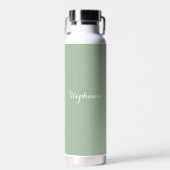 Sage Green Name Modern Elegante Monogram Boho Trinkflasche (Vorne)