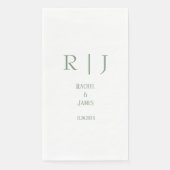 Sage Green Name Monogram Modern Elegant Wedding Serviette (Vorderseite)