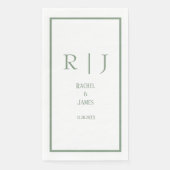 Sage Green Name Monogram Simple Elegant Wedding Serviette (Vorderseite)