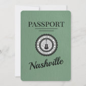 Sage Green Nashville Passport Save the Date (Vorderseite)