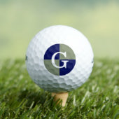Sage Green Navy Blue LG Schachbrett Monogram Golfball (Insitu T-Shirt)