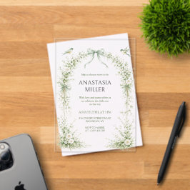 Sage Green Nesting Party Baby Shower Acryleinladungen