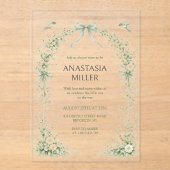 Sage Green Nesting Party Baby Shower Acryleinladungen (Vorderseite)