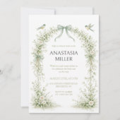 Sage Green Nesting Party Baby Shower Einladung (Vorderseite)