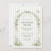 Sage Green Nesting Party Baby Shower Einladung (Vorderseite)