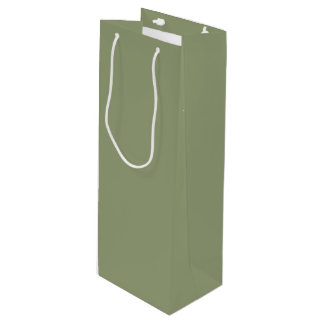 Sage Green Neutral Elegant Solid Plain Color Geschenktüte Für Weinflaschen