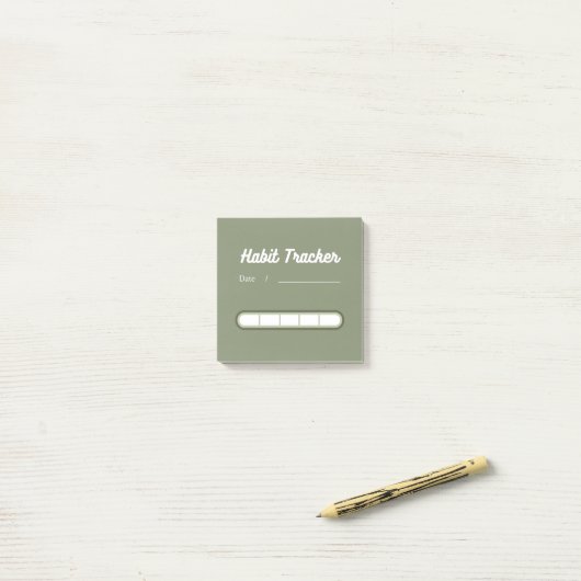 Sage green Niedlich Habit Tracker Postit Notes Post-it Klebezettel (Auf Schreibtisch)